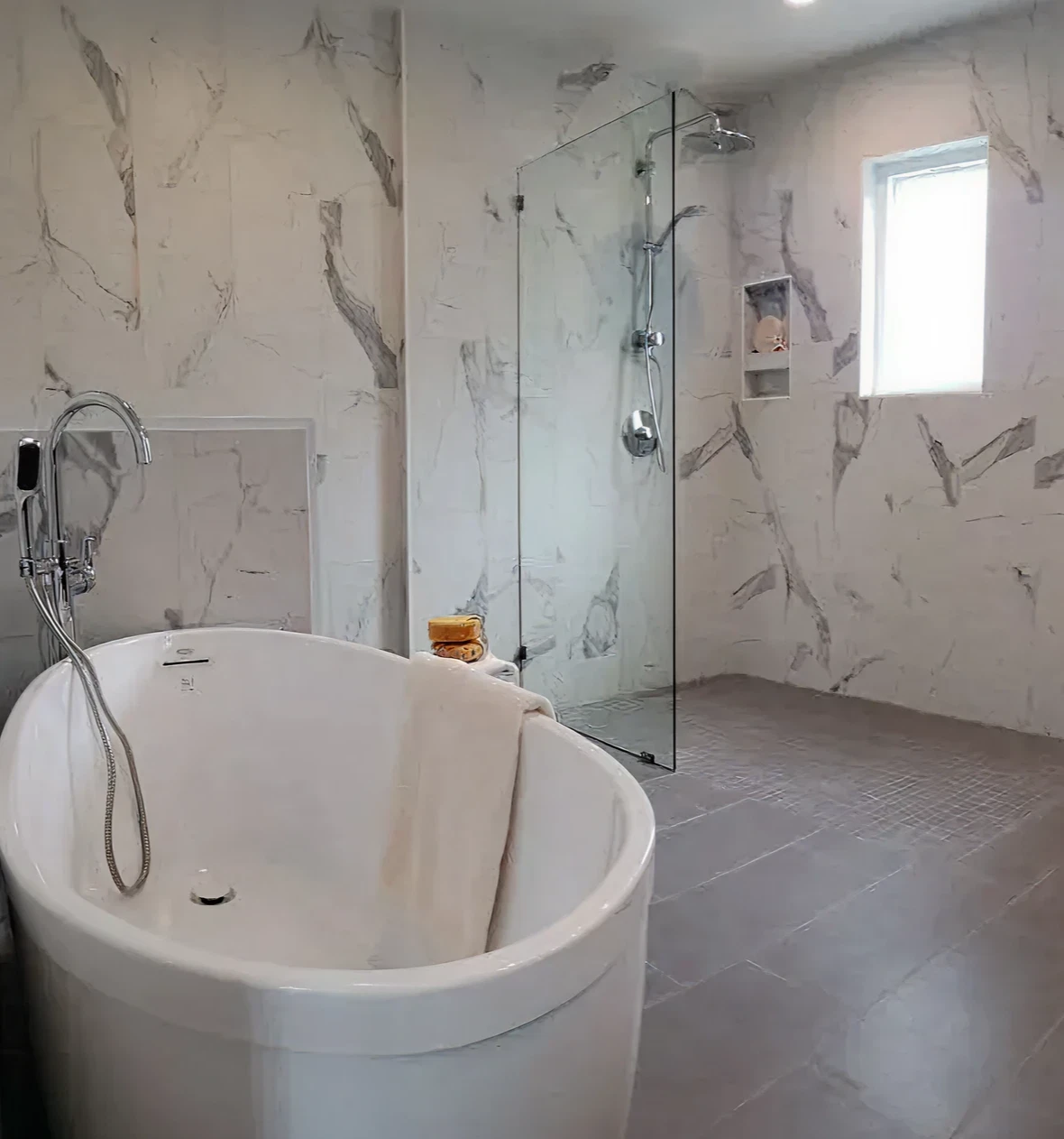 Luxurious marble bathroom design